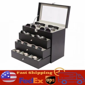 Anteojos y Estuche para Reloj Gafas de Sol Exhibición Caja de Almacenamiento Soporte Organizador 4 Niveles - Imagen 1 de 11