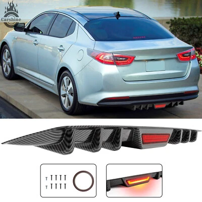 For Kia Optima Forte Carbon Fiber Rear Bumper Diffuser With LED Brake Light - Image 1 of 4