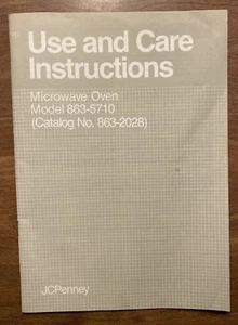 Vintage JCPenney Microwave Oven Model 863-5710 Instruction Manual Booklet 1987 - Picture 1 of 12
