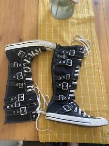 buckled knee high converse boots size 5