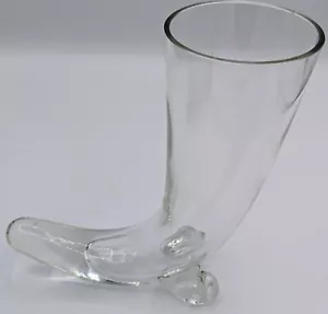 SVEND JENSEN CRYSTAL CORNUCOPIA LONG HORNS OF PLENTY GLASS VASE Krosno Poland - Picture 1 of 12