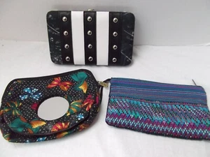 lot 3 small clutch purse handbags navy blue Monte Vista studded NEW - Picture 1 of 12