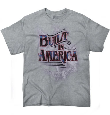 Country Rodeo Vaquero Construido en América EE. UU. Para Hombres Informal Cuello Redondo Camisetas Camisetas Foto 1 de 2