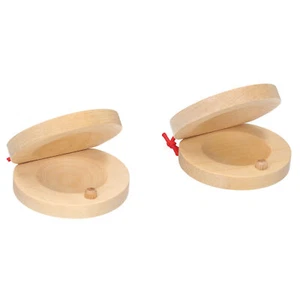 Pair of Castanets Wooden Castanet Finger Clappers Musical Instrument L7E9 - Picture 1 of 10