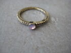 Damen Modeschmuck Ring gold farbend rosa-lila Stein in Rund 18mm Durchmesser