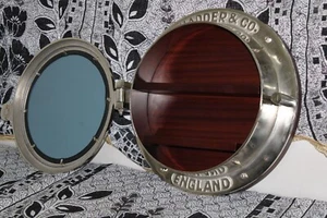 40.64 cm Heavy Porthole Cabinet, Window Mirror Cabinet, porthole cabinet, Canal - Picture 1 of 11