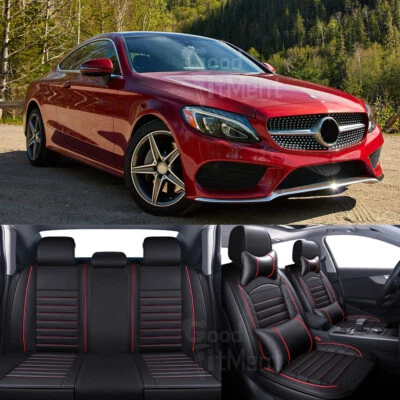 For Mercedes Benz C300 C200 Front & Rear Car 5Pcs Seat Covers Full Set Cushion - Imagem 1 de 4