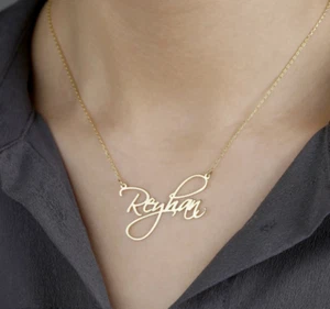 Customized Cursive Scriptina Font Style Name Necklace Women Girls Gift Jewelry - Picture 1 of 6