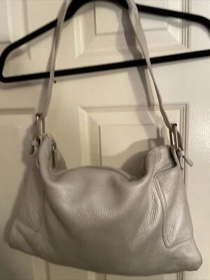 Bolso de Hombro HOBO International Cuero Blanco Cremallera Redondo Tres Compartimentos Foto 1 de 4