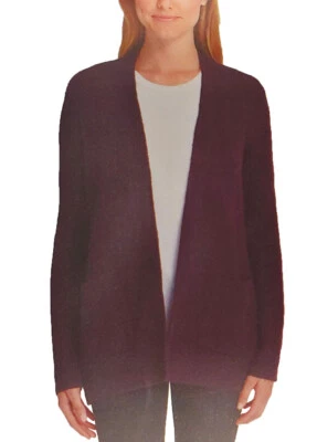 Cárdigan largo acogedor suéter berenjena Calvin Klein para mujer Foto 1 de 2