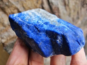 Lapislazuli Kristall Pyrit Stück Nugget poliert tiefblau Freeform Natur - Bild 1 von 24