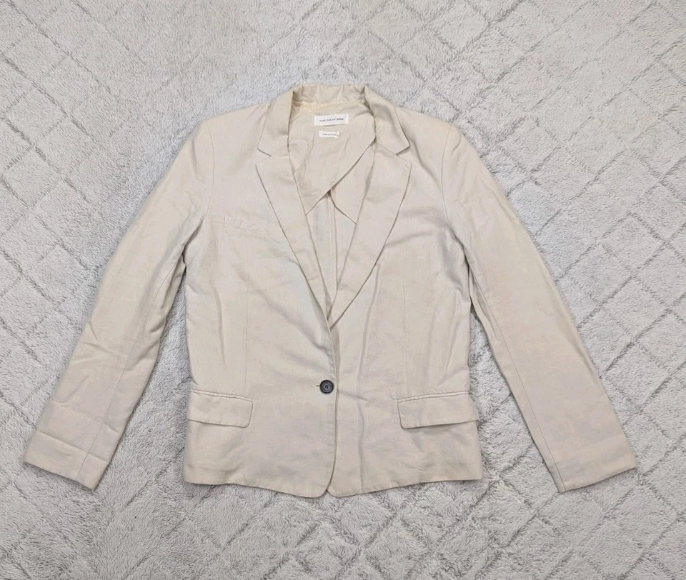 Jaqueta Isabel Marant Etoile Feminina 40 Blazer Branco Creme Algodão Linho Trabalho - Imagem 1 de 4