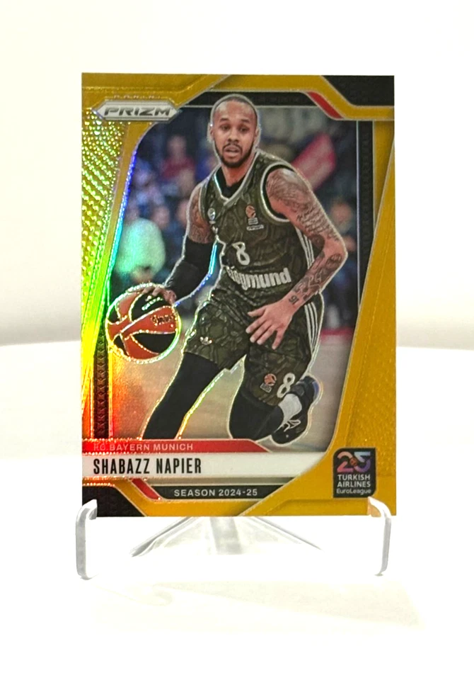 Ouro #'d /10! Shabazz Napier 2024-25 Panini Prizm EuroLeague Gold Prizm 10/10 - Imagem 1 de 2