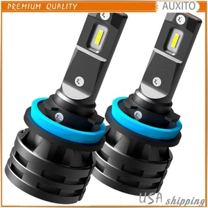 With Fan H8 H9 H11 Globes LED Headlight Kit Hi/Lo Beam 100W 24000LM 6500K White - Picture 1 of 11