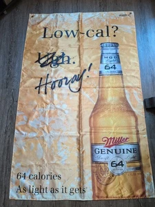 Miller Genuine Draft Light Beer Banner Flag Store display 56" x 35" RARE - Picture 1 of 7