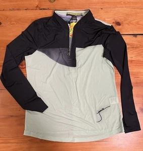 SUNSENSE by JAMIE SADOCK Size S Black Lt Green Long Sleeve 1/4 Zip Pullover Top - Imagen 1 de 5