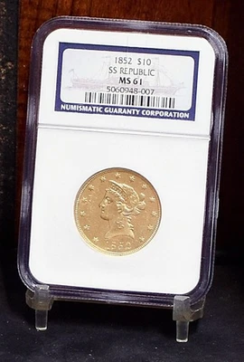 1852 $10 Liberty NGC MS61 SS Republic (#61235-L) - Image 1 of 4
