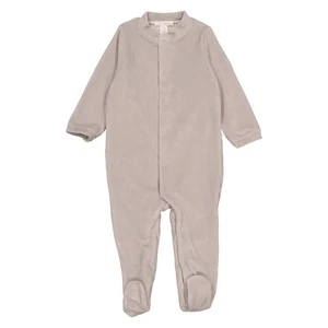 Marie Chantal Baby Grey Velour Angel Wing 1-Piece Sleepsuit, Size 12M - Picture 1 of 3