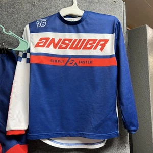 Racing jersey And pants- Youth- Small-Answer Brand Preowned Orange Blue White - Picture 1 of 6