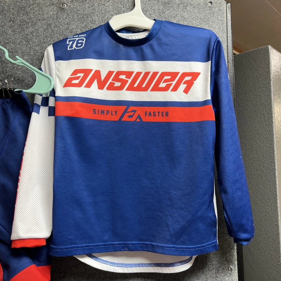 Racing jersey And pants- Youth- Small-Answer Brand Preowned Orange Blue White - Image 1 of 4