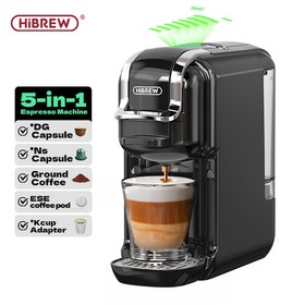 HiBREW H2B 5-in-1 Capsule Coffee Machine Hot & Cold 20 Bar For DG, Nes, ESE Pods
