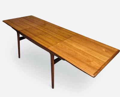 MOGENS KOLD TEAK DINING TABLE EXTENDING DOUBLE LEAF DANISH MID CENTURY C1960s - Image 1 of 4