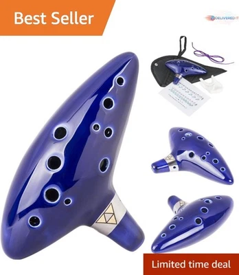 Ceramic Ocarina 12 Hole Alto C Legend of Zelda Triforce Cosplay Musicians - Image 1 of 4