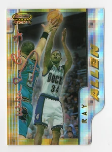 1996-97 Bowman 's Best Ray Allen Picks Atomic Refractor Rookie RC #BP5 EX CREASE - Picture 1 of 2