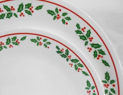 ❤️ Corelle RED Band WINTER HOLLY Choice: DINNER or LUNCH PLATE Christmas Holiday - Image 1 of 4