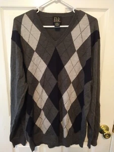 JOS A BANK Men's Size XXL Signature Collection Gray Wool V-Neck Pullover Sweater - Picture 1 of 4