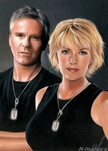 LE ACEO Sketch Card PRINT SG-1 sg-1 Stargate Sam Carter Jack O'Neill M. Mishkova - Picture 1 of 1