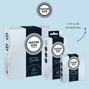 MISTER SIZE Profilatici Pacco Preservativi Condoms Slim Ultra Sottili Extra Thin - Foto 1 di 14