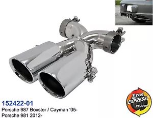 Exhaust Tailpipes Stainless Steel for Porsche 987 Boxster Cayman '05-, 981 2012- - Picture 1 of 12