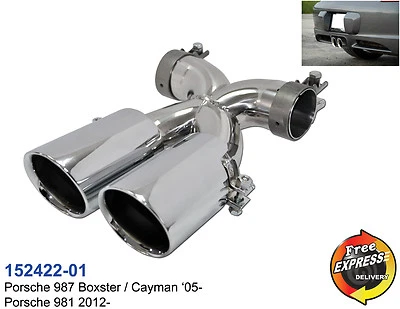 Auspuff Endrohr Edelstahl für Porsche 987 Boxster Cayman '05-, 981 2012- - Bild 1 von 4