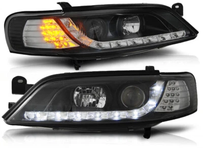 2X Faros LED De Luz Diurna Óptica Para Opel Vectra B 95 - Negro LED Intermitente - Imagen 1 de 2