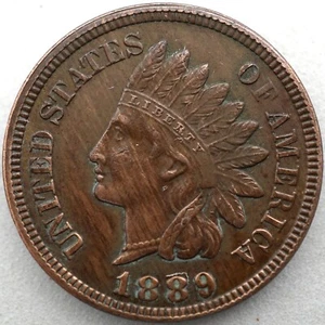 1889 Indian Head Cent - AU Details - Picture 1 of 2