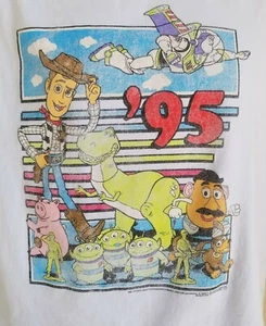 Disney Toy Story '95 Old Navy Graphic Print Light Blue Tshirt Size L Woody - Picture 1 of 5