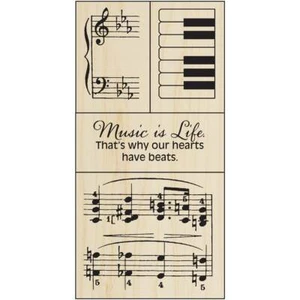 Stampendous Retired Wood Mounted Stamps "Music Set" SWS057 Cardmaking - Bild 1 von 1