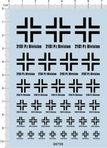 water slide decals German tank marking (00755) for different scales model kits - Bild 1 von 1