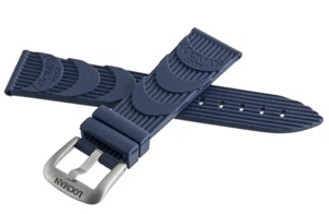 LOCMAN Men's 24MM x 20mm Navy Blue Rubber Silver Buckle Band - Picture 1 of 3
