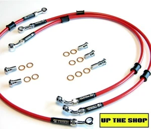 TRIUMPH DAYTONA 675 2006-10 VENHILL F&R s/steel braided brake lines hoses Race - Picture 1 of 3