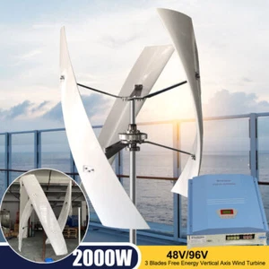2000W Windrad Vertikaler Windkraftanlage Helix Windgenerator Hybrid Laderegler - Bild 1 von 21