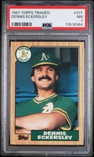 1987 Topps Traded Dennis Eckersley Baseball Card #31T PSA 7 NM