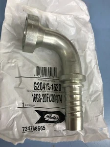 GATES 16GS-20FLC90-074A GLOBAL SPIRAL CATERPILLAR STYLE FLANGE 90 FITTINGS NOS - Picture 1 of 3