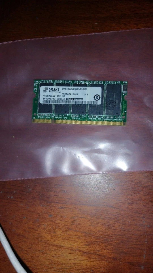  512MB 1RX8 DDR PC2700 333MHZ  CL2.5 64X8 9CHIPS 200PIN SODIMM ECC 15-8847-01 - Image 1 of 1