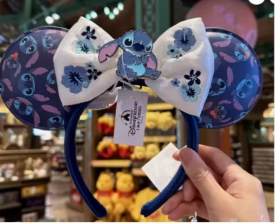 Authentic Disney Summer Stitch Headband Blue Stitch Ears Headband Disneyland New - image 1 of 3