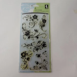Inkadinkado Sketchy Flourishes Floral Clear Rubber Acrylic Stamp Set 97633 READ - Picture 1 of 3