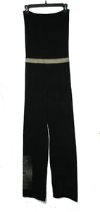 Roberto Cavalli Freedom Women's Black Strapless Romper Animal Print Sparkles M - Picture 1 of 3