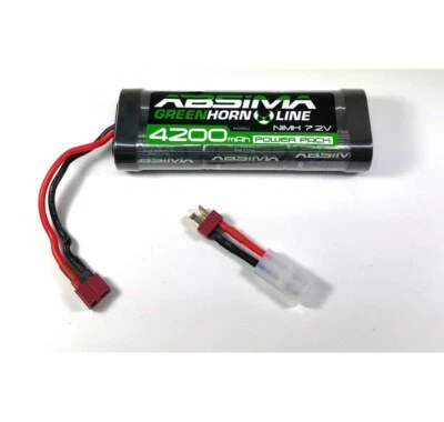 Absima 4100012 NiMH Stick Pack 7,2V 4200mAh Akku T-Plug + Tamiya Adapter - Bild 1 von 2