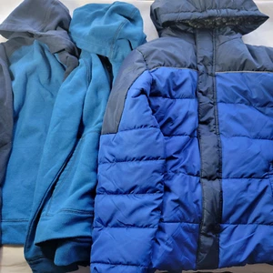 3 Boy Sz 10-12: Tek Gear Hoodie Jacket Sweater Swiss Tech Coat Puffer Blue GREAT - Picture 1 of 24